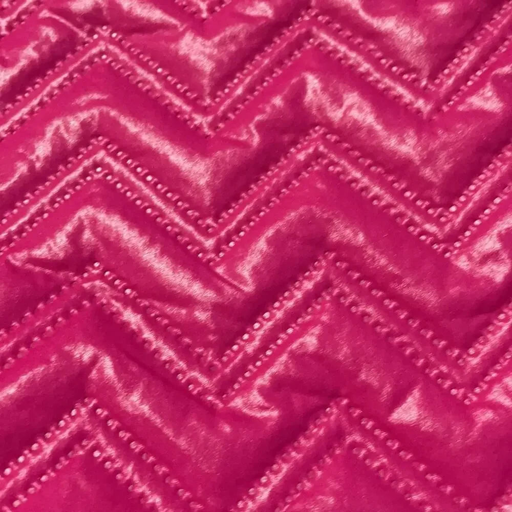 Gymboree s 5/6 hot pink full front zip quilted chevron pattern jacket nwot